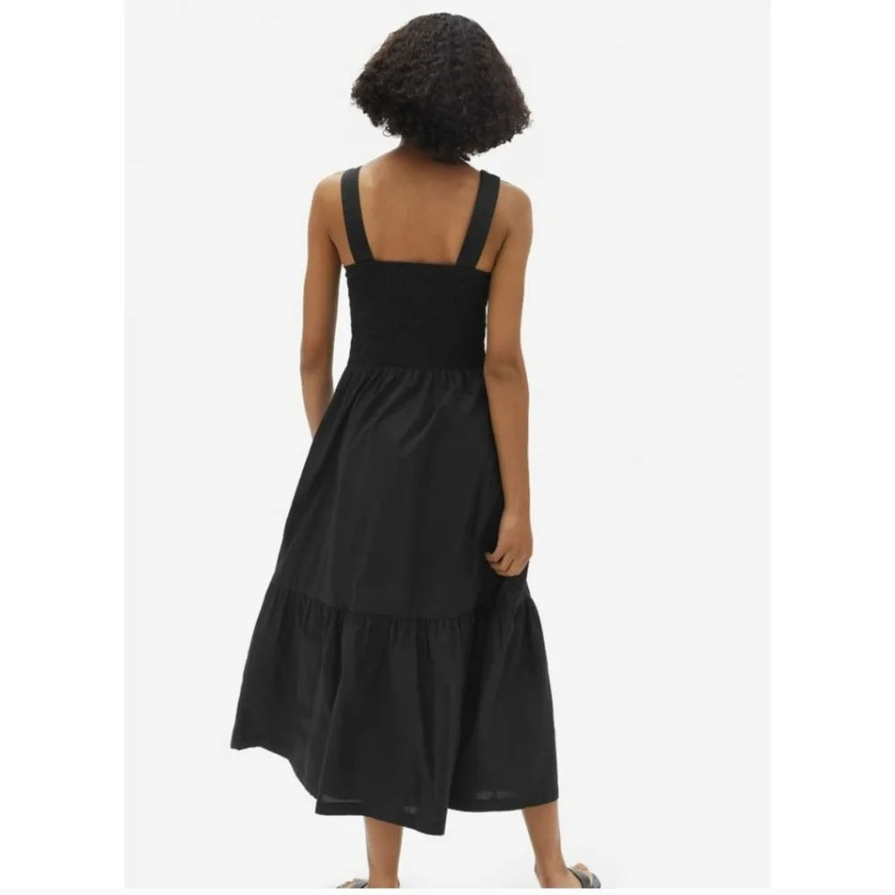 Everlane Black Cotton Smock Dress Long - Picture 3 of 15